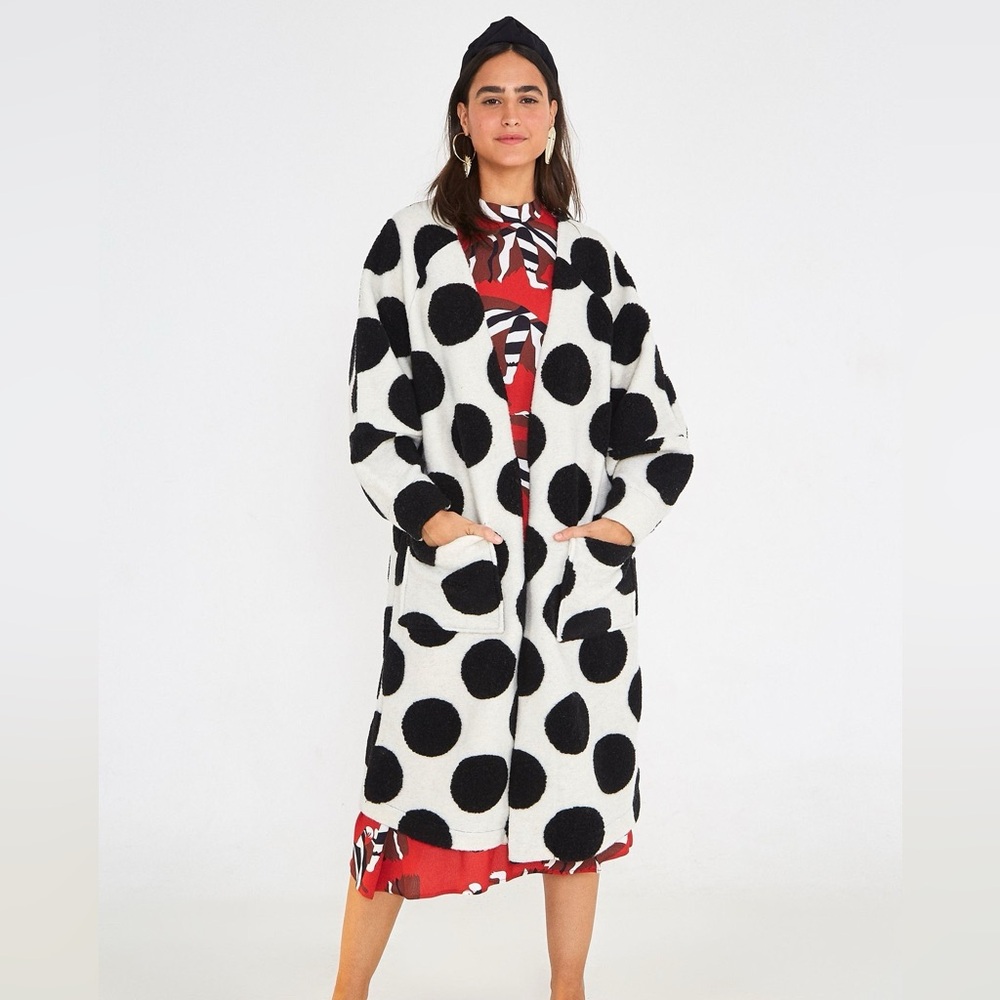 New! FARM Rio Black and White Polka Dot Jacket / Size Small